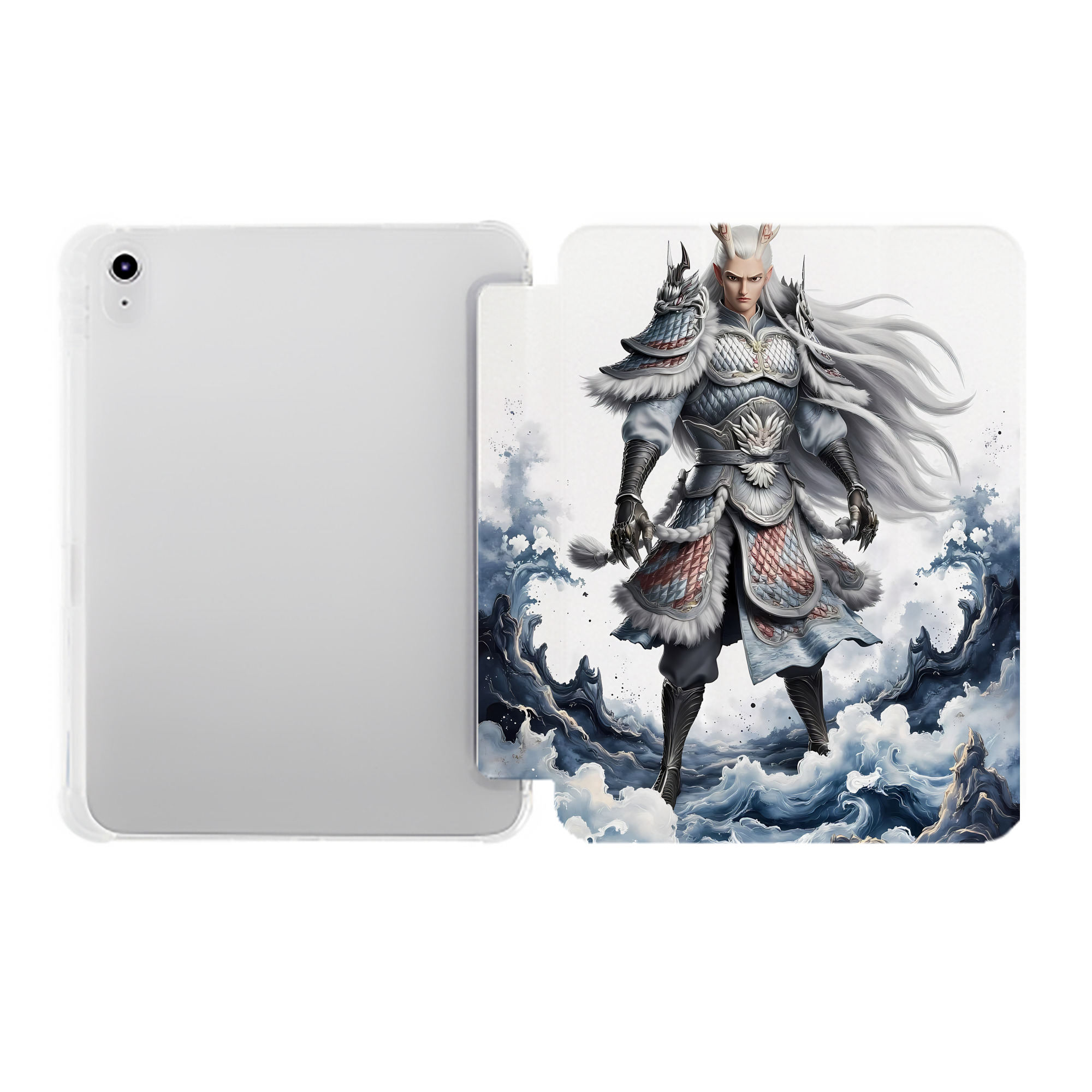 （画像用） Ne Zha 2 ナタ 魔童の大暴れ IPad ケース ペン収納付き 三つ折りスタンド PUレザー×シリコン 対応機種9.5/10.5/10.9インチ